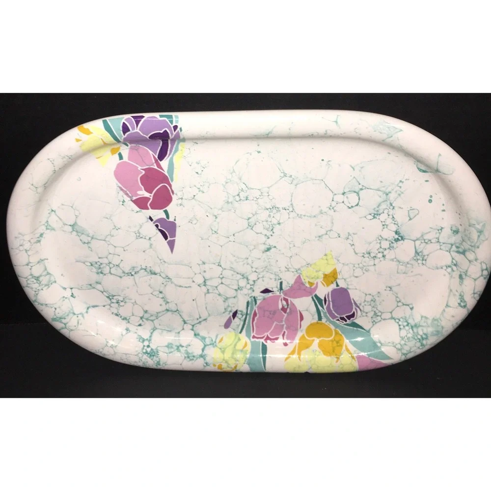 WAECHTERSBACH West Germany Tulips Flowers Colored Platter
